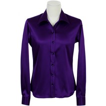 패션올리고 WDS200351-여성용 솔리드 공단스판 셔츠 실크셔츠