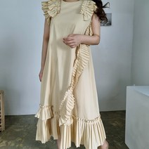 사선 플리츠 주름 코튼 나시 여름 롱 원피스 시원한 원피스 하객원피스