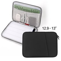 투에이비 아이패드 갤럭시탭 내부 멀티 수납 포켓 태블릿 파우치, (멀티 수납형 파우치) 12.9-13인치, 블랙