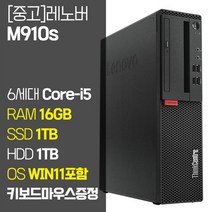 레노버 씽크센터 M910s 6세대 Core-i5 RAM 16GB SSD 256GB~1TB HDD 1TB 탑재 윈도우11 설치 사무용 중고 컴퓨터, 03.Core-i5/16GB/1TB+1TB