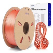실크 실버 PLA 3D 프린터 필라멘트 1.75mm JAYO 실크 PLA 0.65kg 스풀 3D 인쇄 소재 실크처럼 빛나는 표면 깔끔한 목재 필라멘트 대부분의 FDM 3D, Silk Red Copper