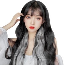 하이유니 브릿지 트윙클 여자 부분 셀프 패션 헤어 피스 붙임 머리 가발, 기본 (너비:3.5cm/기장:55cm), 1.애쉬화이트