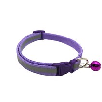 아이구감사합니다 고양이 강아지 인식표 목걸이 일반버클 빛반사 목줄, 보라