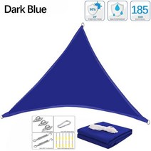 Shade Sail Triangle Shade Sail Garden Patio Waterproof Polyester Awning Swimming Awning Campi, Dark Blue Set