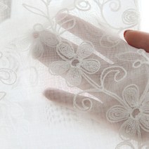 거실커튼 커텐 숏커튼 블라인드 현관 암막 거실 식당 침실 꽃 화이트 얇은 명주 그물 창 주방 수 놓은 블라인드 문