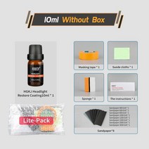 자동차 복원 DIY 헤드 라이트 복원 연마 키트 헤드램프 클린 페이스트 시스템 자동차 관리 워시 램프 리퍼, 02 Kit 10 ml
