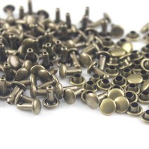 공예 용품 100sets 6mm 8mm 금속 더블 캡 리벳 스터드 라운드 가죽 공예 가방 벨트 의류 모자 신발 애완 동, 06 8 x 8mm, 01 bronze