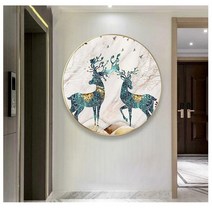 MINJING 3D전체DIY 큐빅 보석 십자수세트 경치 숲 동물 꽃사슴 두 마리 취미생활 비즈십자수 집들이 선물 생일 wdd, 1세트, 70x70cm