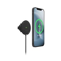 mophie Snap+ 무선 벤트 마운트 범용 충전기 15W 충전 정확한 배치를 위한 자기 위치 지정 한 손 조작 iPhone 12 모델 및 Qi 지원 장치용 맥세이프와 호