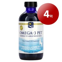 리암마켓 Nordic Naturals 노르딕 내추럴스 중대형견용 면역 건강한 피부 털 관리 보충제 오메가-3 237ml 1팩, 4팩
