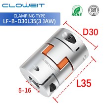 MDPS커플링 유연한 플럼 클램프 커플러 CNC 턱 샤프트 커플 시리즈 D30 8mm 12mm 16mm, 20.6.35mmx14mm