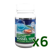 라이프스팬 뉴질랜드 초록입홍합 추출물 12500 60분말캡슐 greenlipped mussel, 6개, 60캡슐