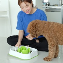 애견밥그릇 슬로우식기 강아지 급체방지 먹이퍼즐, 슬로피더 퍼즐식기, 핑크