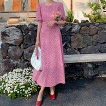 나비패턴 포인트 A라인 러블리 팔뚝살커버 롱원피스