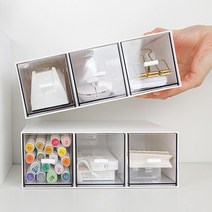 똑소녀 화장대 투명 미니서랍 정사각 수납 정리함 2개세트 3type, C타입(블루2개1세트), 1개