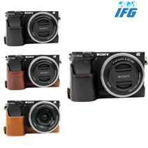 상세설명참조 IFG 소니 A6400 알파6400 속사케이스 하프케이스, 다크브라운