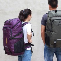 트레블백팩 비박 뒤로매는 야외 캠핑 등산용 백패킹 백팩 가방 배낭 80L, 퍼플