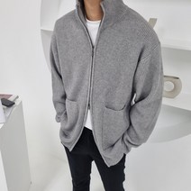 남자 오버핏 가디건 겨울 헤비 하찌 투웨이 니트 집업 5컬러