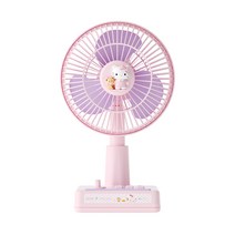 헬로 키티 데스크탑 자동 진동 팬 미니 데스크탑 휴대용 Usb 충전 바람 음소거 팬, 곰 키티 진동 팬