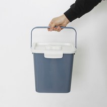 손잡이 음식물쓰레기통 10리터 휴지통 바구니 바스켓, 핸들 바스켓(그레이)
