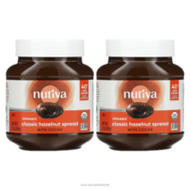 Nutiva 누티바 헤이즐넛 초코 잼 369g x 2팩 - 로우슈가 비건 오가닉 누텔라 스프레드