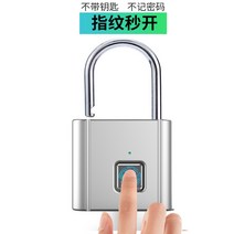 지문인식 자물쇠 스마트 잠금장치 도난방지 관건, 실버