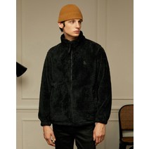 블랙 플리스 하이넥 집업 점퍼 HZTS2D016BK