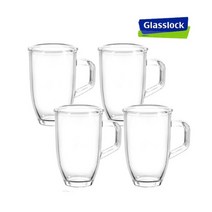 글라스락 손잡이 빅 머그컵 530ml, 투명, 4개입