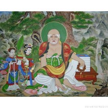 안묵 보석십자수 불교 나반존자 탱화 부처님 보살 보석십사수 비즈 공예, 100x80cm 전체 원형 큐빅
