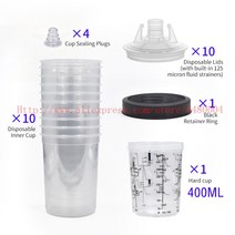 무선고압청소용물총 10pcs 스프레이 건 페인트 혼합 컵 160/400/600/800ml 탱크 유형 H/O 일회용 측정, 02 400CC