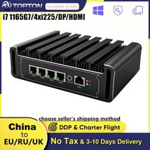 미니 PC 11 세대 인텔 라우터 i7 1165G7 펜티엄 7505 4 i225 25G LAN 2xDDR4 NVMe 셀러론 N5105 팬리스 pfSense 방화벽, CN, Celeron N5105 + 미국, 4GB DDR4 128GB NVMe