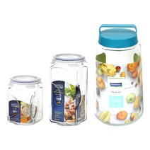 글라스락 사각 캐니스터 1.5L 2L 3L 손잡이 3L 유리 밀폐용기 매실청병 과실주병 담금주병, 1개