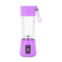 레몬짜는기계 오렌지착즙기 레몬 과일 착즙기 스퀴저 380ml 휴대용 미니 전기 가정용 과즙 짜는기구 블렌더 압착 병 음료 과즙 짜는기구 메이커, 보라색 4 블레이드
