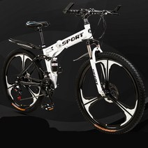 urkoteer 접이식 산악자전거 남녀공용 MTB 자전거, 24인치 24속, 접이식-삼도륜 블랙레드 사은품 증정