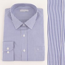 [노멀핏] 면혼방 스트라이프 긴팔 신사 셔츠 3017-1
