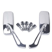 오토바이 사이드 미러 할리 백 용 2pcs 백 dynorphin softail 여행, 은, 2개