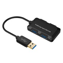 4-in-1 USB 허브 홈 오피스 노트북 도킹 스테이션 빠른 속도 드라이버가 필요 없는 분배기 U-디스크 어댑터 플라스틱 데스크탑 PC 액세서리, USB2.0