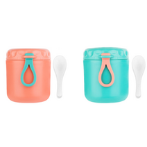 홈팸 미니 보온 죽통 스텐 도시락통+숟가락 450ml 1개, 핑크