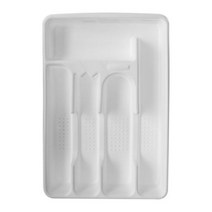 러버메이드 플라스틱 커틀러리 트레이 싱크수저정리함 4.4 x 22.8 x 34.2cm, 1개, White