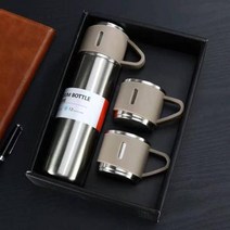 대용량텀블러 총알 더블 레이어 스테인레스 스틸 진공 보온병 500Ml 커피 텀블러 여행 머그 출장 물병 차 인퓨저 병, 401-500ml+silver set