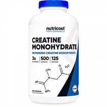 Nutricost 크레아틴 모노하이드레이트 3000mg 500정, 500개(1팩)