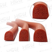 HSW 실리콘 발포반달패킹 스폰지반달패킹 전체규격, 발포반달패킹(폭10mm*높이14mm)적벽돌색 10M