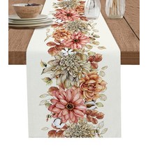 크리스마스 유칼립투스 전나무 나무 로빈 홈 장식 테이블 웨딩 주방 러너, 11.33 x 178cm+LXM11708