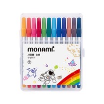 [문구조아] 모나미 12색 슈퍼 싸인펜 필기구 문구 사무 학용품, 5개