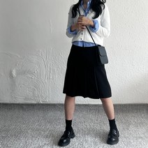 로웰 미디 플리츠 sk 미디스커트 플리츠스커트 치마 스쿨룩 주름치마 핀턱스커트 3color