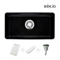 백조씽크 에나멜860 화이트 블랙 사각볼 법랑싱크볼 싱크볼교체, 에나멜860(블랙), 기본배수구, 자가 설치