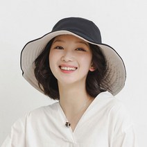 PANGPANG 양면 자외선 차단 챙넓은 모자 여름 여자 버킷햇 벙거지