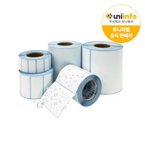 UNILABEL 유포라벨 10~100mm 바코드 롤라벨 라벨지 롤용지 라벨 프린터, 70 x 80 x 600매
