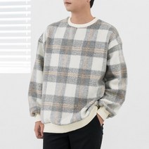 오프 울 체크 맨투맨