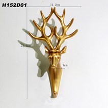 사슴 머리 코트 후크 접착 행거 동물 패턴 장식 벽 뿔 키 랙 홈 인테리어, Style D Gold